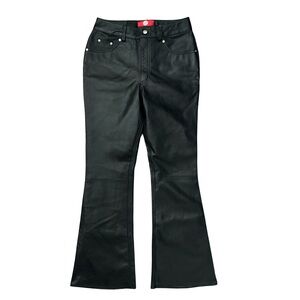 LAVERAPELLE • Black Flared Leather Pants